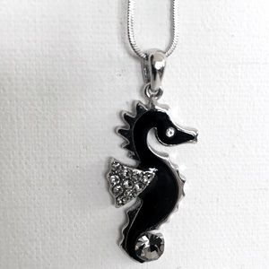 Unique  Seahorse Necklace Silver Tone